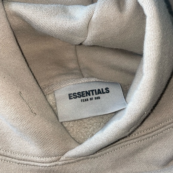 Fear of God Essentials Pullover Hoodie Applique Logo Olive/Khaki (Size S) - Picture 4 of 5
